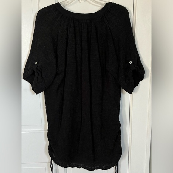 SEAFOLLY Australia Bali Hai Textured Black Gauze Beach Cover Up Dress Large - Picture 10 of 14